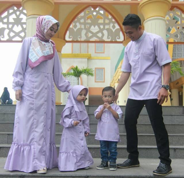 Sarimbit/ Seragam Keluarga KATUN IMA NAVI & LAVENDER GAMIS MOM S