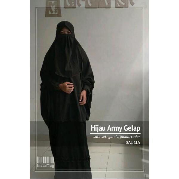 Promo Hari Ini Set Gamis Jilbab Cadar Bahan Wolfis Real Picture Untuk Lebaran