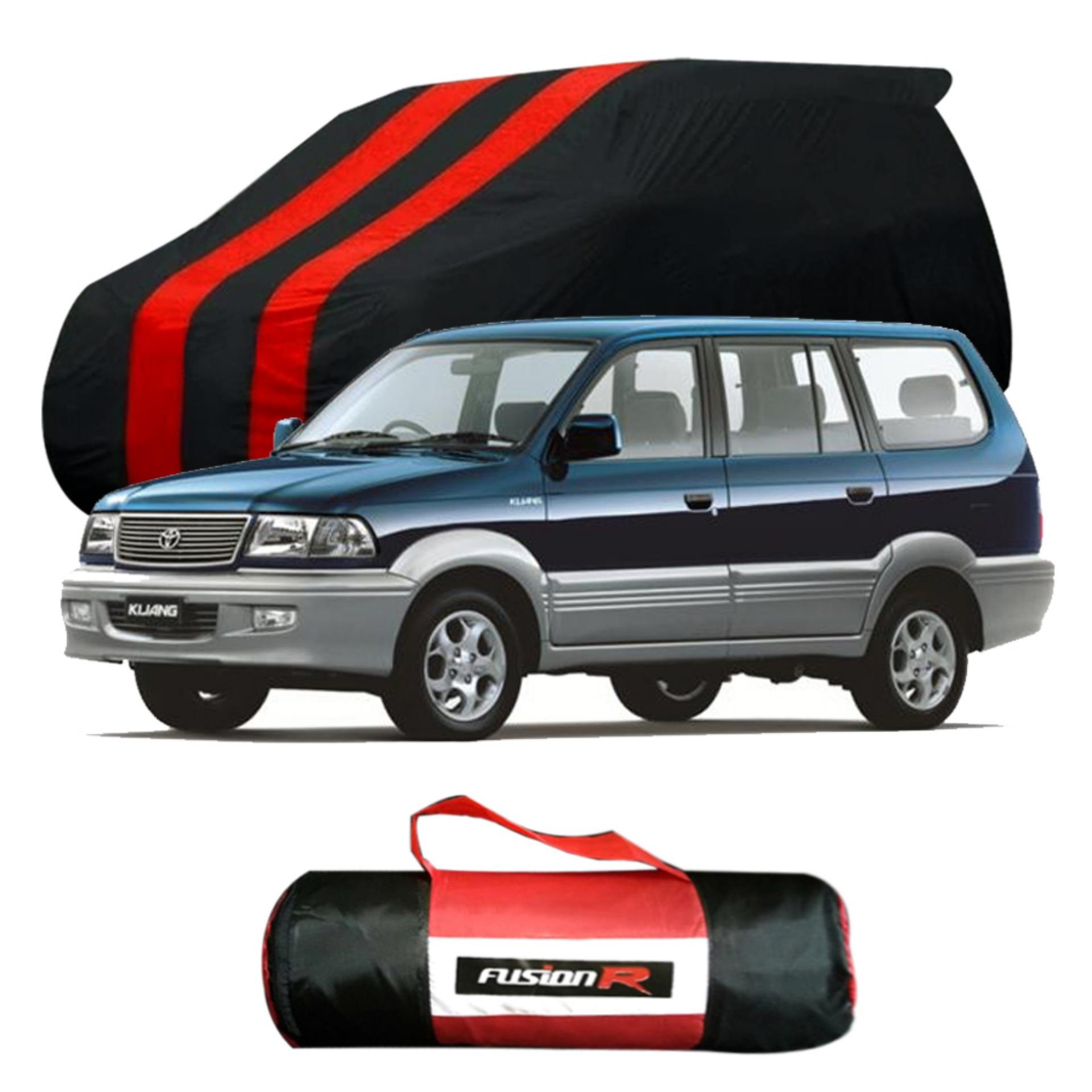 Vanguard Body Cover Penutup Mobil KIJANG LONG Merah Hitam Waterproof / Sarung Mobil KIJANG LONG Premium