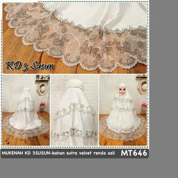 alat sholat wanita/mukena satin list bunga/bordir bunga/KD 3 SUSUN