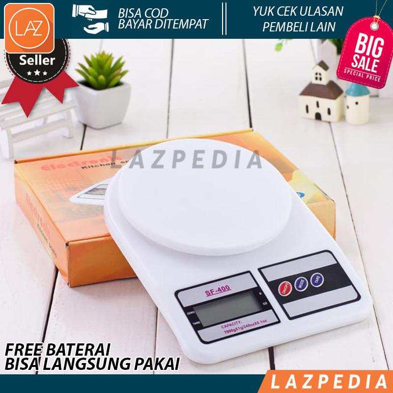 Laz COD Timbangan Kue Digital Murah / Timbangan Dapur Digital / Kitchen Scale SF-400 Max 5kg Putih - Lazpedia