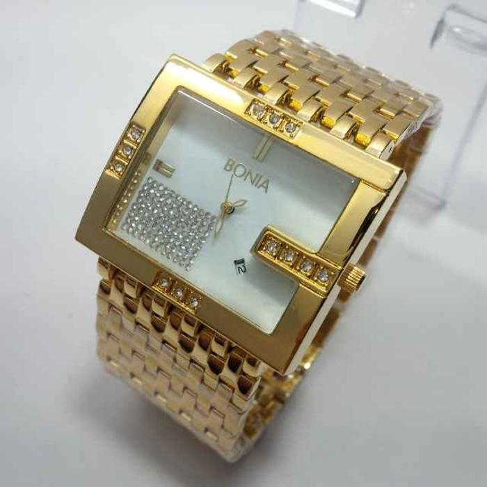 PROMO TERBATAS!!! JAM TANGAN BONIA STEEL GOLD SILVER 7919 - WANITA / CEWE Terbaru Murah