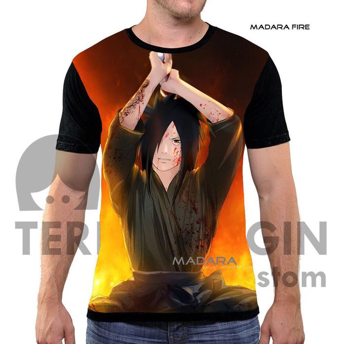 KAOS BAJU DISTRO ANIME NARUTO FULLPRINT PREMIUM MADARA FIRE