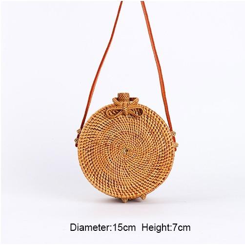 McZ Tas Rotan Bali Raisa Diameter 15 cm - Coklat