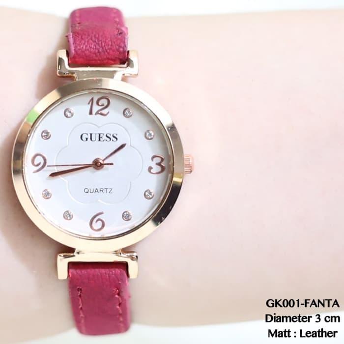 Jam tangan guess kulit fashion gliter casual formal watch grosir rolex