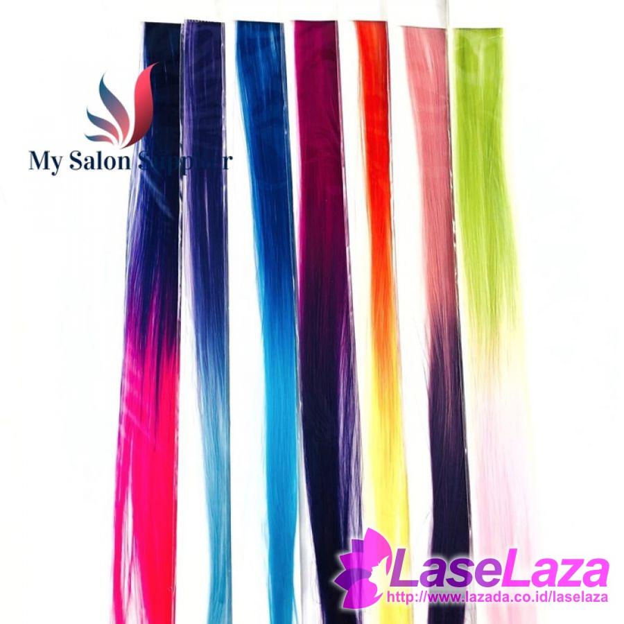 Hair Rambut Sambung Klip Sintetis 1 Klip 2 Warna Rambut Palsu Terlaris