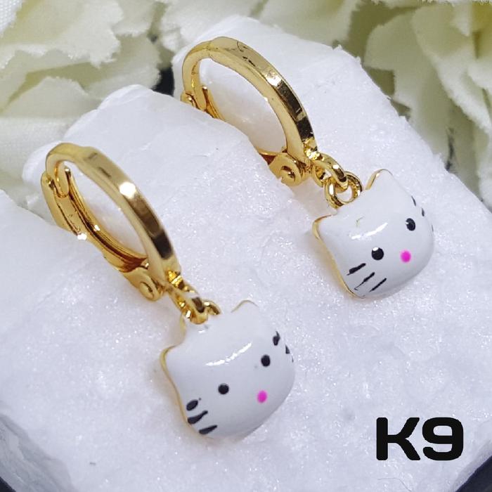 K9 Anting Anak Hello Kitty - Perhiasan Lapis Emas 18K - Xuping