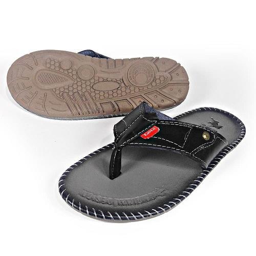 Hazel Al Zada - Fashion Sandal Kulit Pria Japit - Black