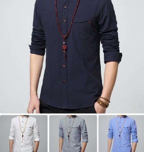 Terlaris ! Kemeja Baju Koko Lengan Panjang Model Terbaru Super Keren - Putih