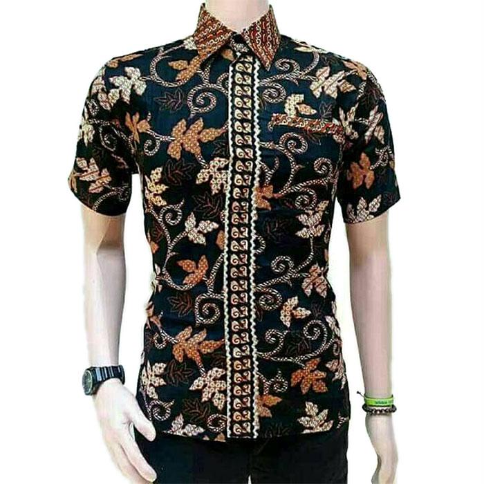 Sakinah Kemeja Hem Batik Pria Pendek Slim Fit Kenongo Exclusive SKB0261