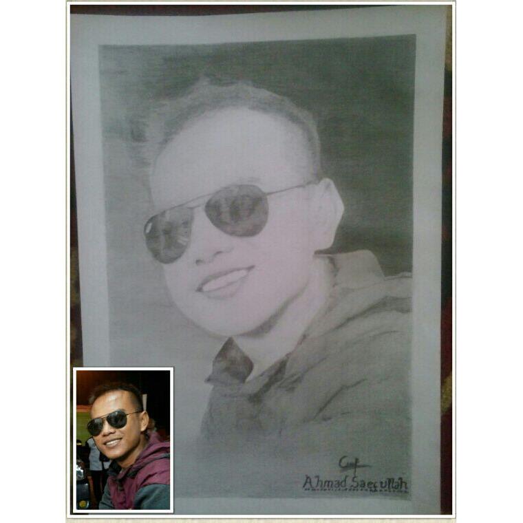 Sketsa wajah/lukis wajah keren dari pensil asli (CUSTOM-Bisa untuk foto dinding/kado Ultah/Nikahan/Wisuda)