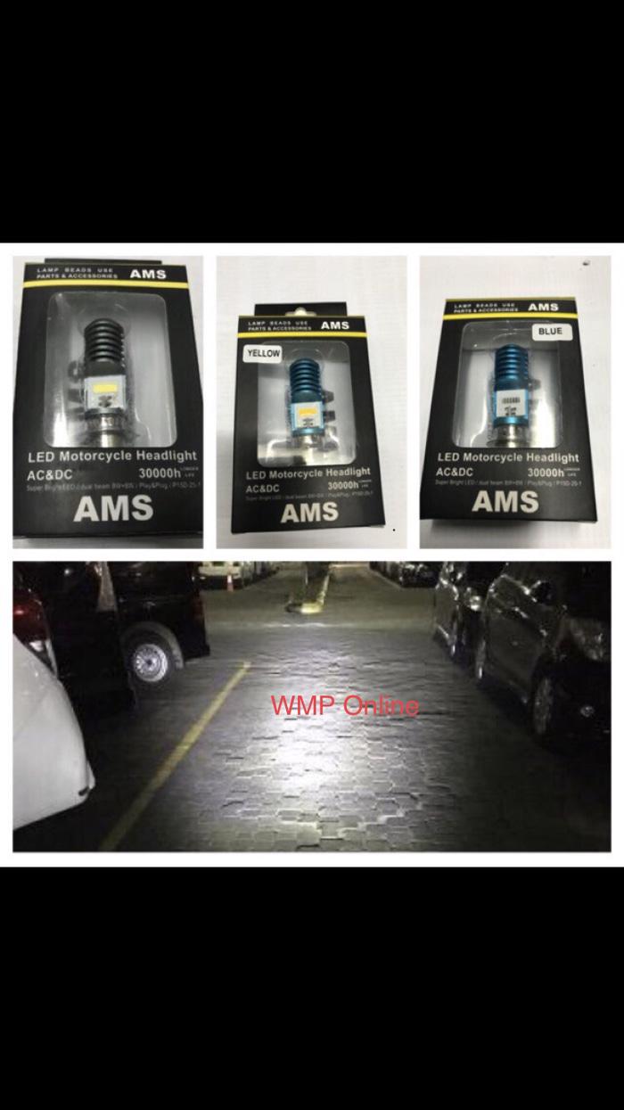 Lampu Depan AMS Led 2 Sisi H6 AC Bahan Philips Sinar Putih WMP-0323