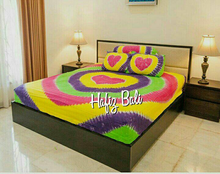 Sprei Bali Tiedye Murah Berkualitas Motif Love Pelangi 07