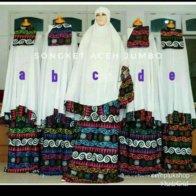 ECER mukena jumbo songket aceh jumbo a