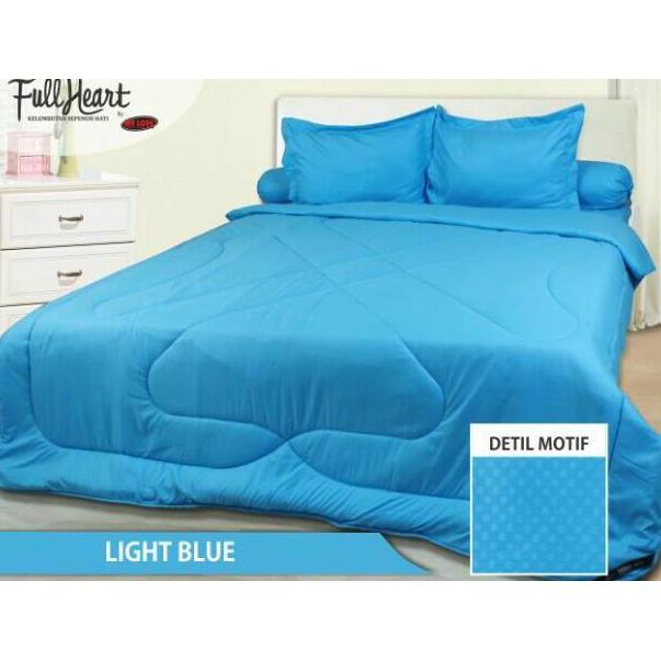 SPREI MY LOVE LIGHT BLUE FULL HEART 180X200X30 - SLKFNDOS