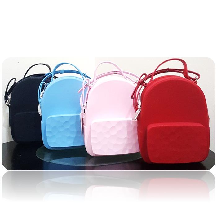 Tas Jelly Silicone Tas Selempang Bahu Water Cube Silicone Daypack Bag by Miniso