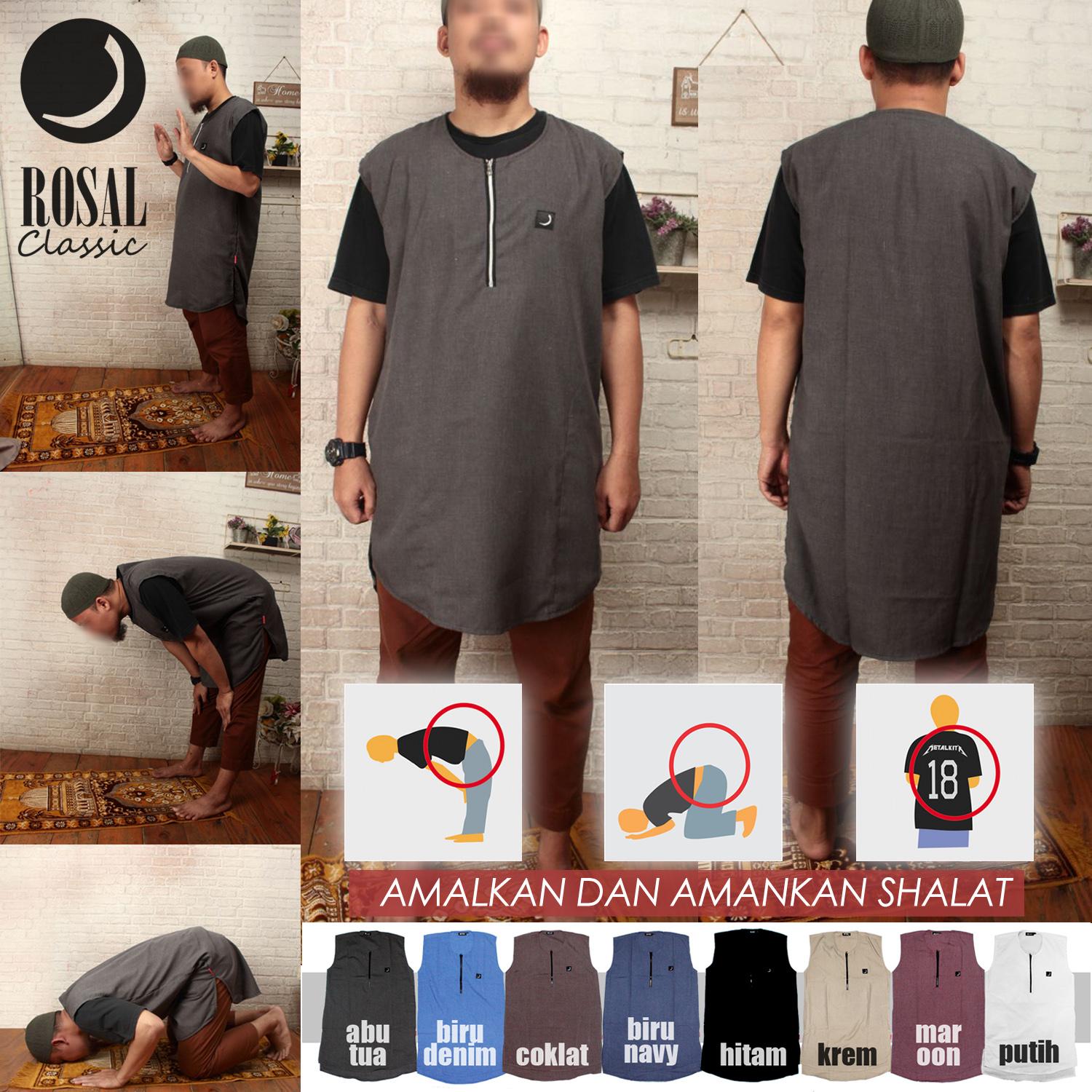 Baju Koko Gamis Pakistan Rosal (Rompi Sholat) Size XS - Jumbo XXXL