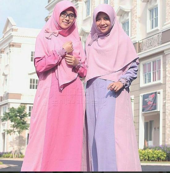 Hijab Syar'i Alila - Gamis Smart Hijab Pink Dan Ungu