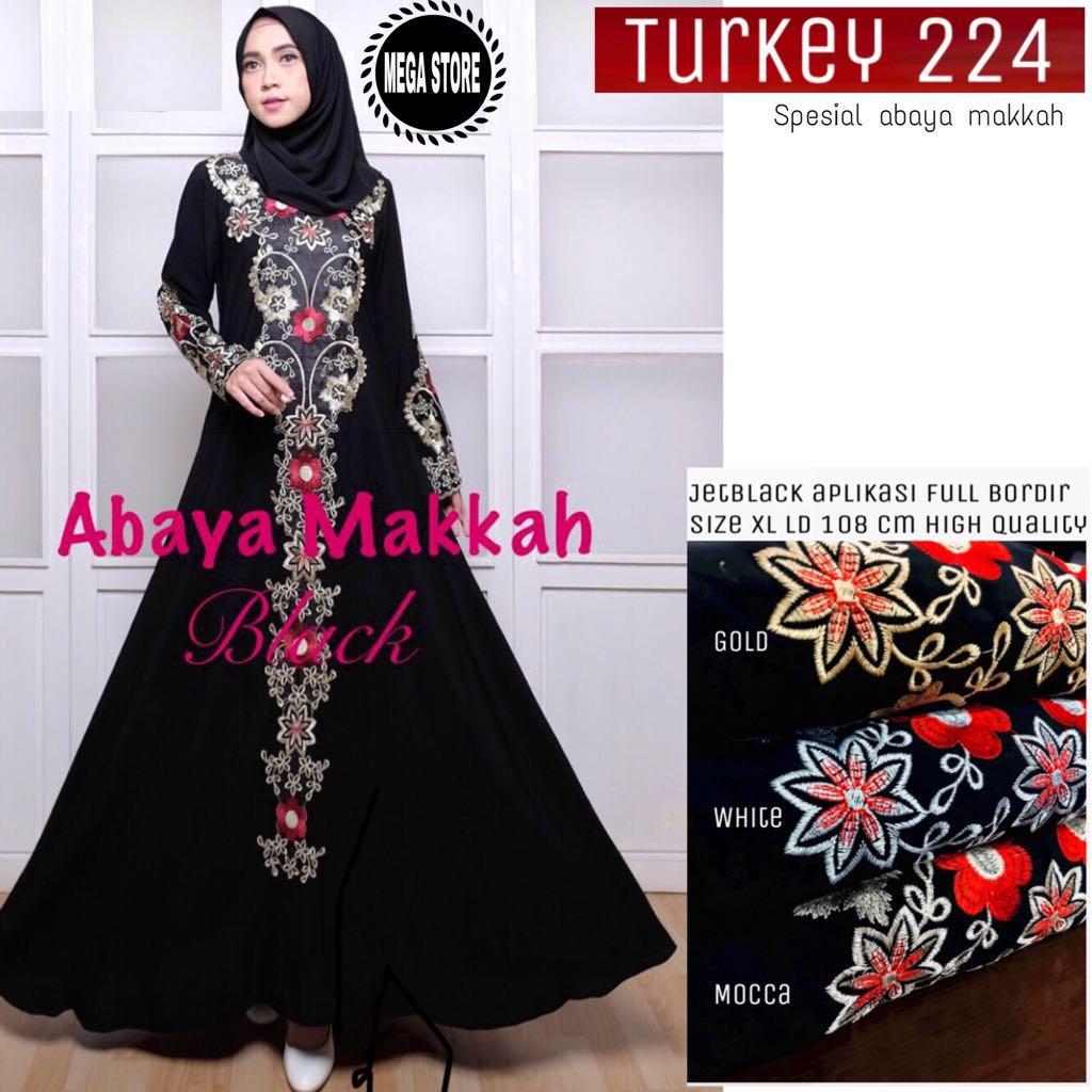 Sadeeva Baju Gamis Hitam Wanita Muslimah Modern Terbaru / Maxi Dress Abaya Turkey 224