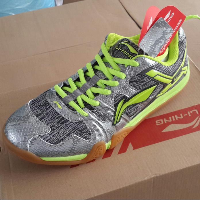 GRATIS ONGKIR SEPATU LINING FORCE AYTL203-4 ORIGINAL DARK GREY/LIME BULUTANGKIS MURAH
