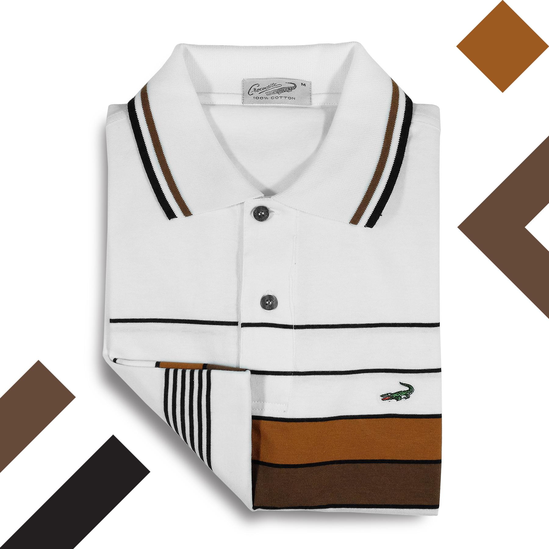 ROBI Caramel - Baju Pria Crocodile Men Polo Shirt - Slim Fit - Bahan Katun - KHUSUS PENJUALAN ONLINE