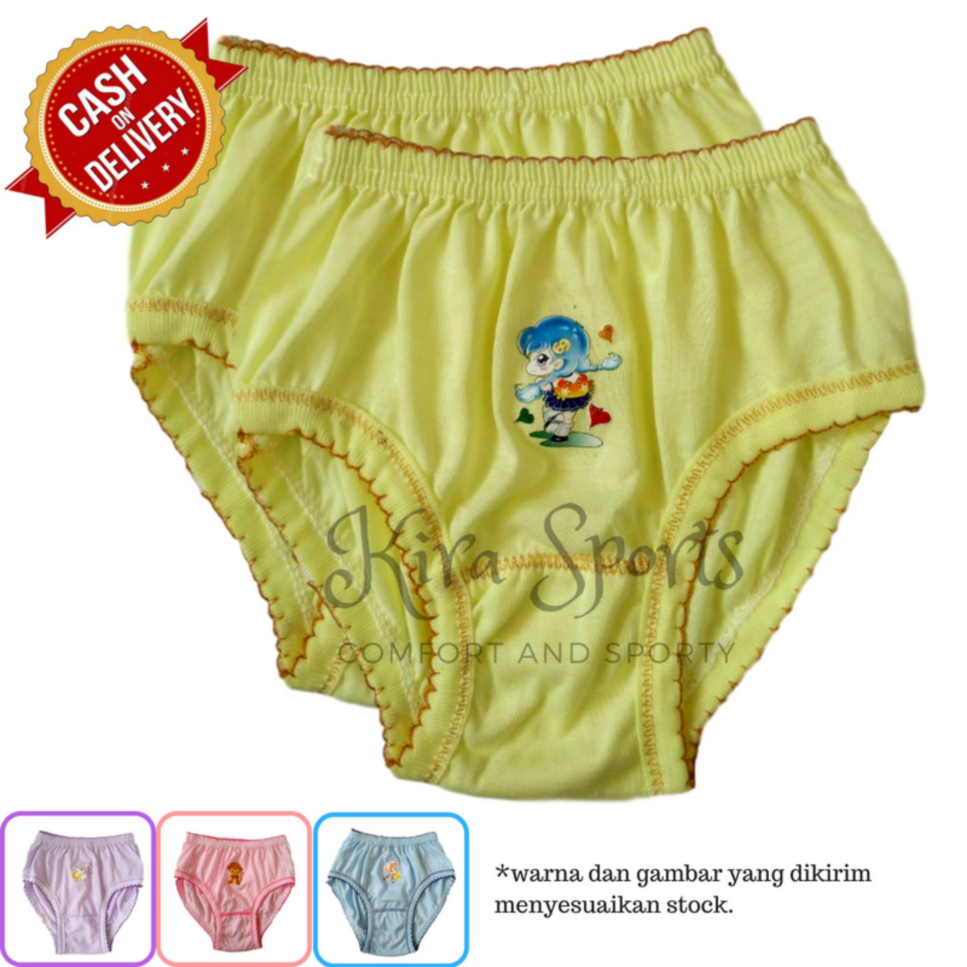 Kira Sports Celana Dalam Anak Perempuan - Paket Isi 2 / Aneka Bawahan Cewek Motif Kartun Karakter Lucu Terbaru Untuk Anak-anak dan Balita / Bukan Merk Sorex Jumbo Transparan G-string Boxer Bunga / Dalaman Wanita Bahan Katun Murah ANK71603 - Bisa COD