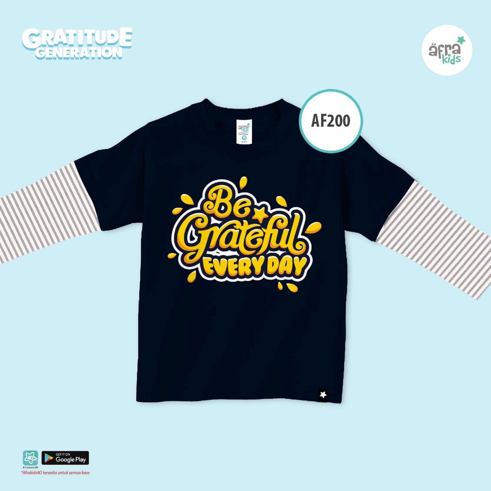Ardilla Baju Kaos Anak Muslim Afrakids AF200 / Baju Kaos Anak Unisex / Baju Kaos Lengan Panjang / Hitam