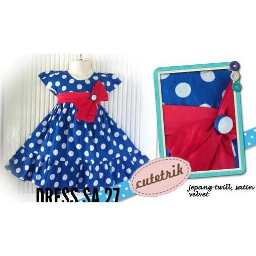 PROMO SALE - DRESS BAJU KATUN JEPANG ANAK 2-7 TAHUN POLKA SA 27 CUTETRIK F001