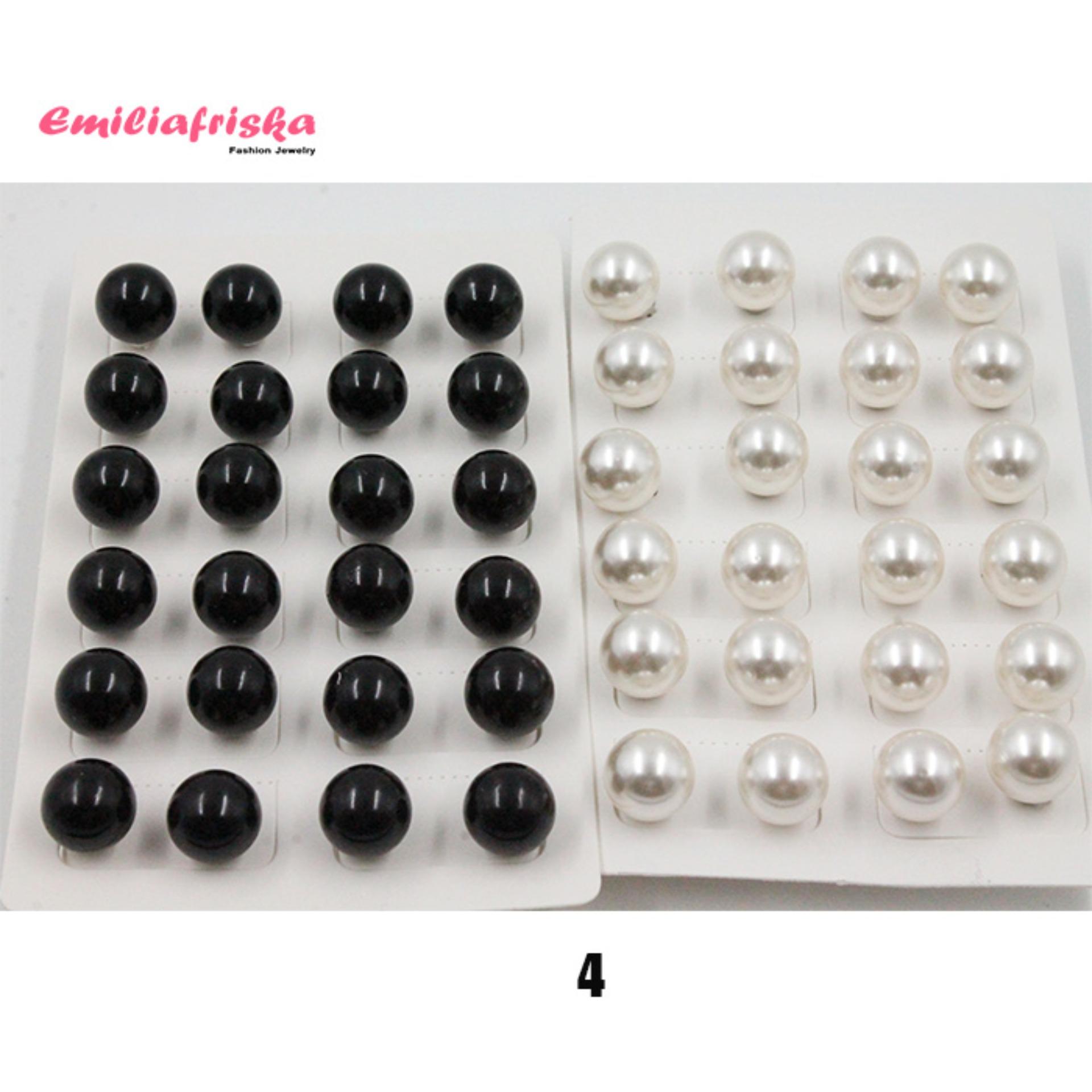 Anting Korea Earrings Mutiara Mata Satu Aksesoris Wanita Murah Wanita