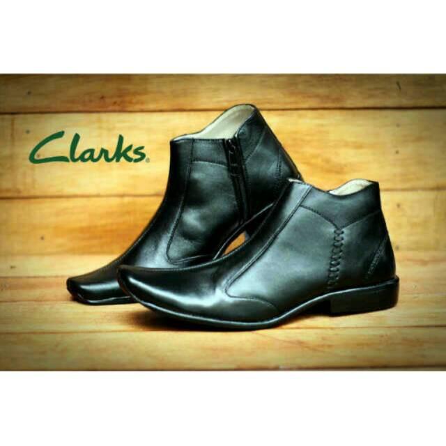 Clarks Pantofel Kulit Pantofel Boots Sleting Tinggi Formal Kantor Dinas Pria