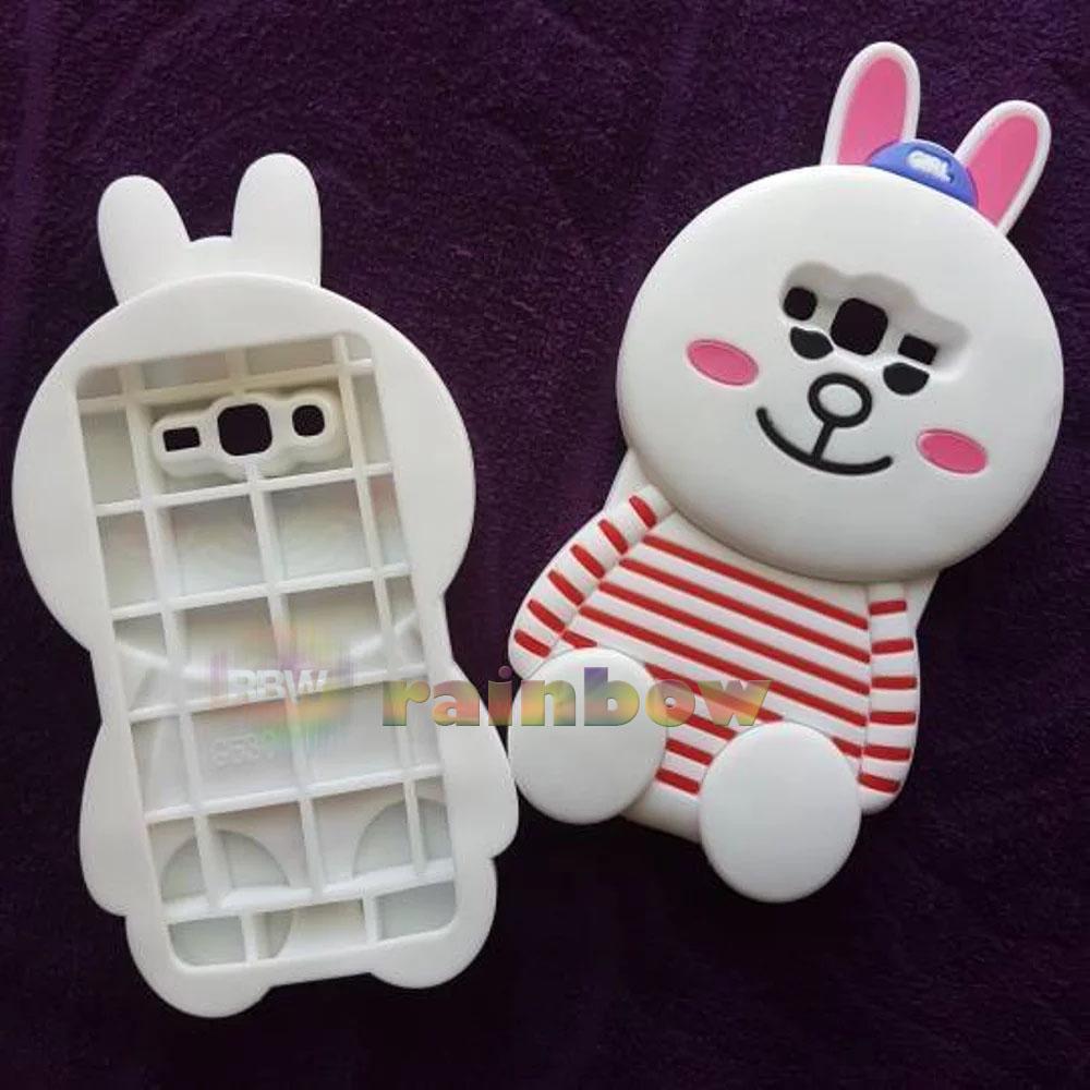 Rainbow Silikon 3D Karakter Samsung Galaxy J2 Prime Cony Soft Case Silicone Karakter 4D Samsung J2 Prime / Case Unik / Case Boneka / Jelly Silikon / Back Case Unik / Case Animasi Casing Samsung J2 Prime - Cony Baju Garis Merah