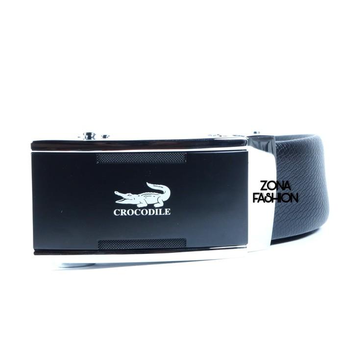 IKAT PINGGANG / GESPER / SABUK PRIA KULIT IMPORT CROCODILE R10 PREMIUM - Kljdfal