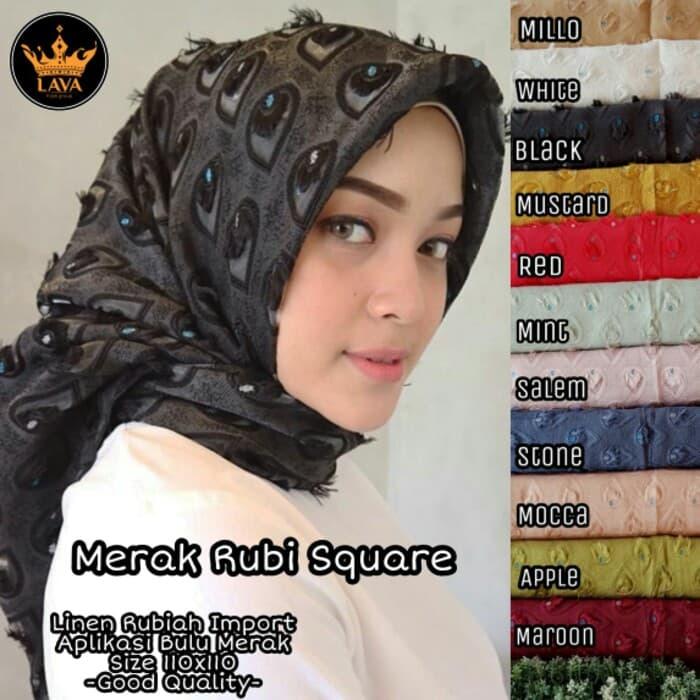 segiempat ruby bulu merak