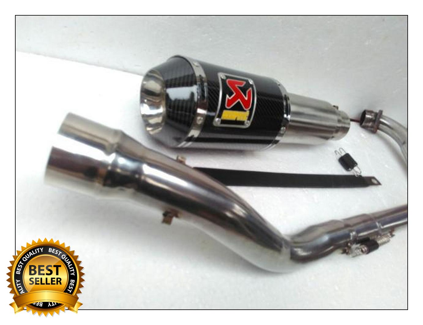 Knalpot Racing Akrapovic Gp M1 fullsyetem Untuk motor Vixion old/New /R15 /Byson /Xabre /Scorpion /Pulsar200ns/Cbr150R /K45 /cb150R /New cb150R /Verza /Tiger /Megapro/Jupiter Mx /Mx king /Sonic150R /Satria Fu Dll