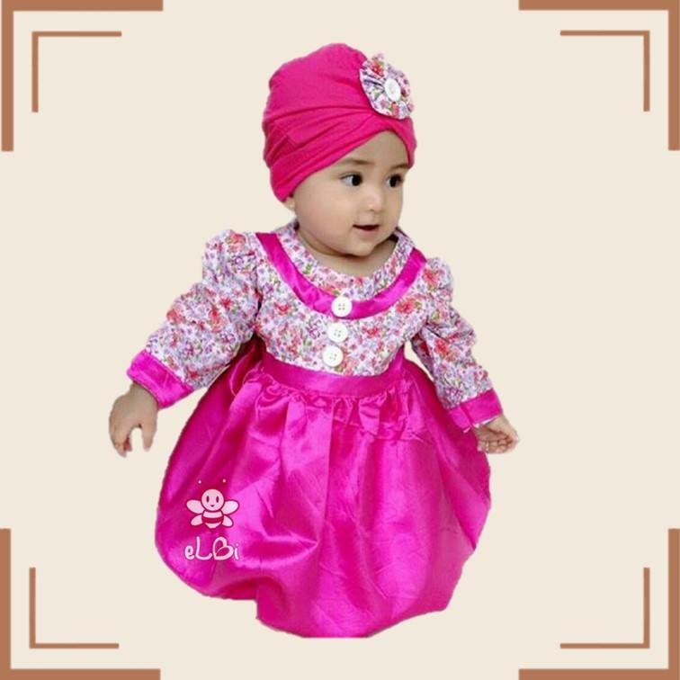 Baju Muslim Bayi Perempuan Blooming Dress (6bln-1thn)