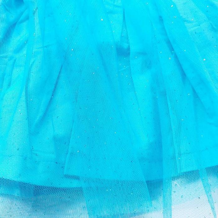 New Baju Pesta Anak Perempuan OK 68 Dress Shanghai Tutu Frozen Elsa Biru