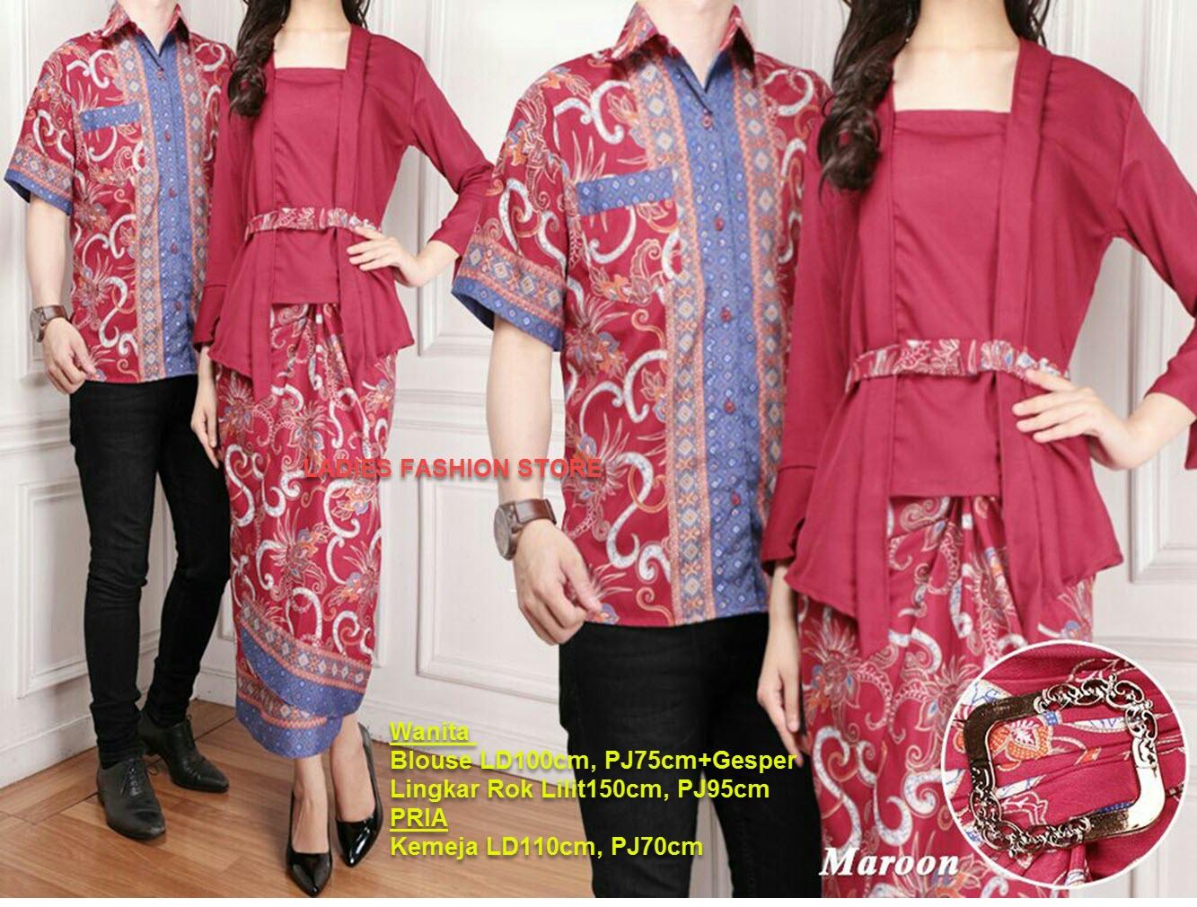 LF Batik Couple/ Batik Pasangan Wanita dan Pria Modern Keluarga / Batik Murah / Batik Lebaran / BATIK Masa Kini / Batik Bahan Adem / Baju lebaran / Batik Gamis / Kemeja Pria / Atasan Pria / Setelan Batik (ntasi) 7T - MARUN MERAH / Pakaian Batik Muslim