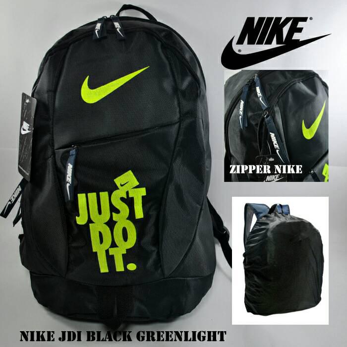 Tas Ransel Sekolah Kuliah Nike Just Do It Hitam Hijau Model Terbaru Grosir Murah