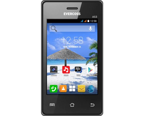 EVERCOSS A53 RAM 256MB/512MB DUAL SIM ANDROID 3G SMARTPHONE