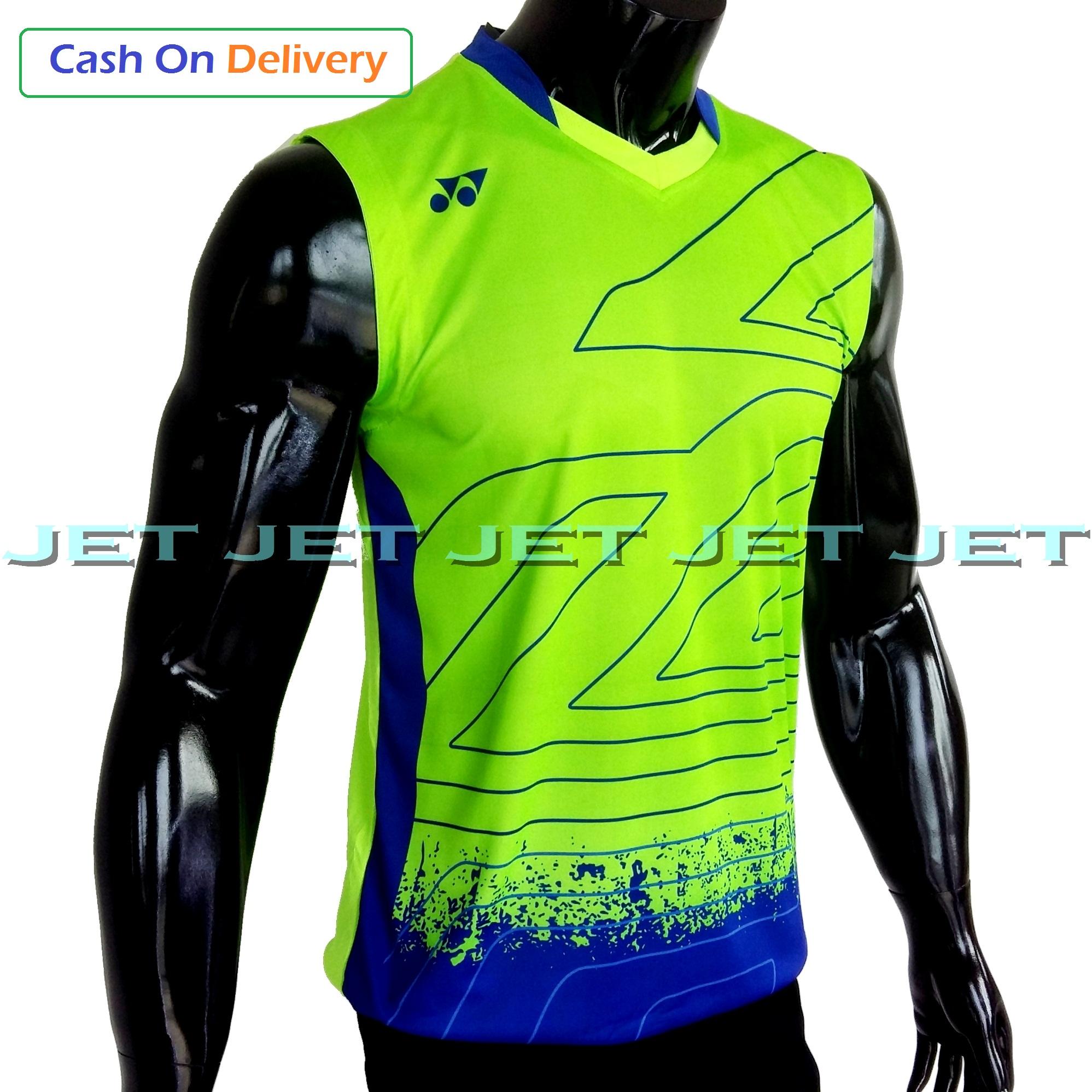 JET SPORTS – SINGLET Kaos Olahraga M L XL Dri Fit Sport Pakaian Olah Raga Badminton Replica Baju Futsal Voli Sepak Bola Tennis Running Sepeda Bulutangkis Training T-Shirt Murah Bagus Keren All Fashion Jersey Atasan Pria Wanita Cowo Cewe Bulu Indonesia