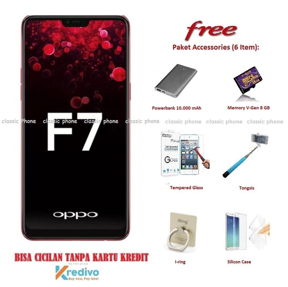 OPPO F7 [4/64GB] + 6 Item Accessories