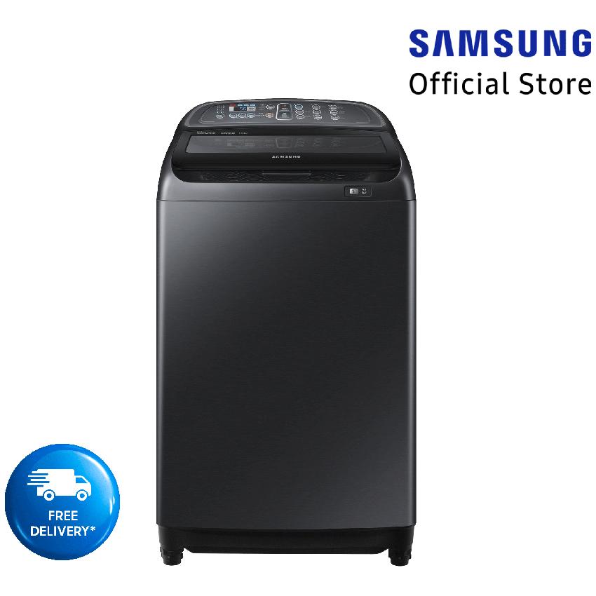 Samsung Mesin Cuci Bebas dengan Wobble Technology WA13J5750SV/SE - kapasitas 13 kg - Hitam Gratis Pengiriman JABODETABEK dan Bandung