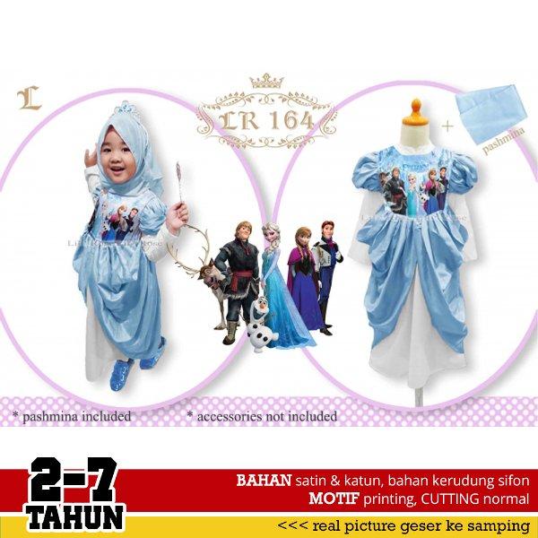 Baju Gamis Dress Pesta Ulang Tahun anak LR164 L Frozen Murah