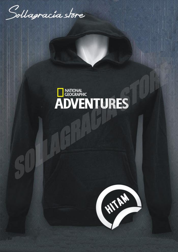 JAKET SWEATER HOODIE NATIONAL GEOGRAPHIC ADVENTURES HITAM
