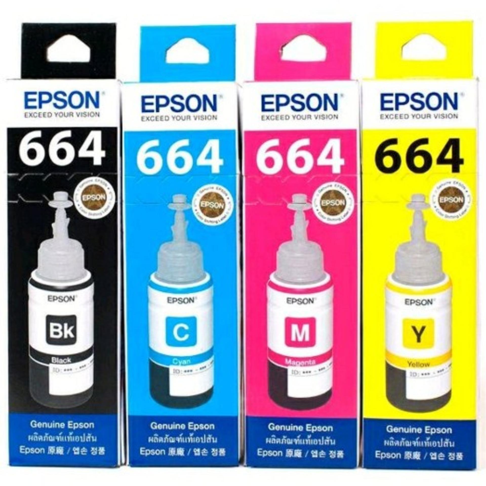 1 Paket 4 Warna Tinta Printer Epson L355 L350 L360 L365 L455 L550 L555 L565