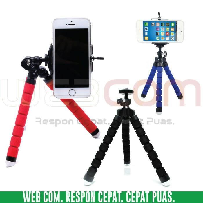 PAKET TRIPOD HP MINI FLEXIBLE + CLAMP MINI TRIPOT FLEKSIBEL SMARTPHONE