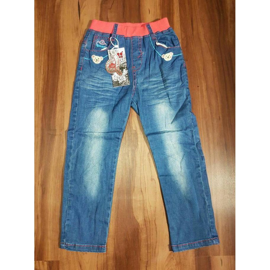 PROMO SALE - CELANA JEANS ANAK PEREMPUAN IMPORT 8012 AEMT BORDIR BONEKA F001