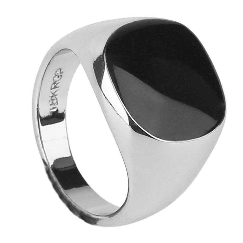 LALOVE Luxury Super Cool Vintage Men Male Ring Jewelry Titanium Steel Domineering Obsidian Party Club Ring Jewelry Best Jewelry Gift 19mm