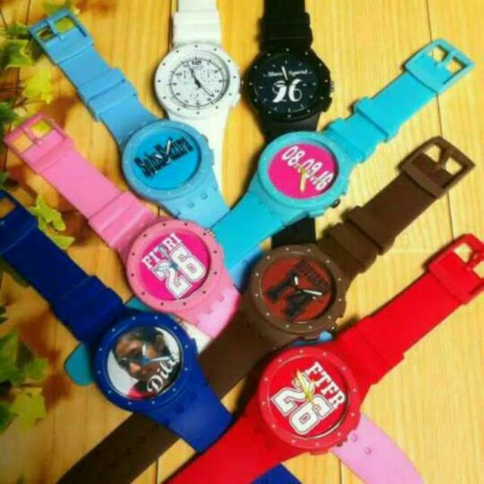 JAM TANGAN CUSTOM COUPLE SWATCH (Jam nama /jam foto /jam logo)