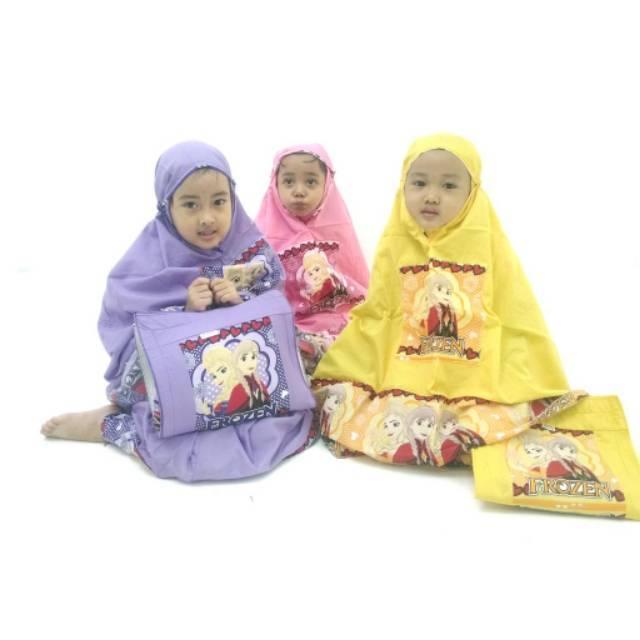 Mukenah Frozen/ little pony ukuran S (2-3th) hijau